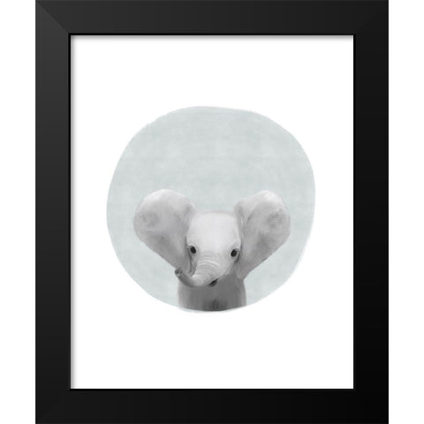 Circle Elephant Black Modern Wood Framed Art Print by Straatsma, Leah