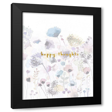 Happy Thoughts Black Modern Wood Framed Art Print by Straatsma, Leah
