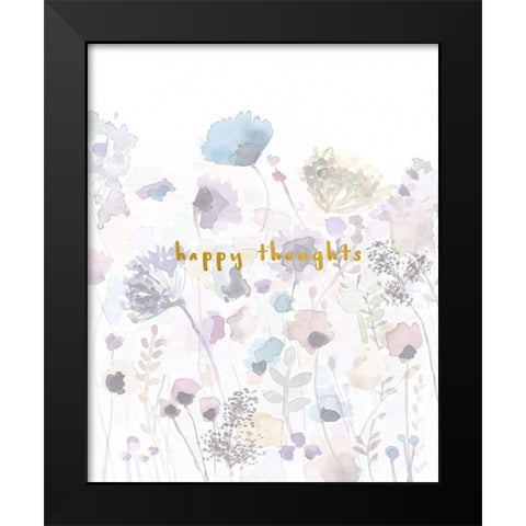 Happy Thoughts Black Modern Wood Framed Art Print by Straatsma, Leah