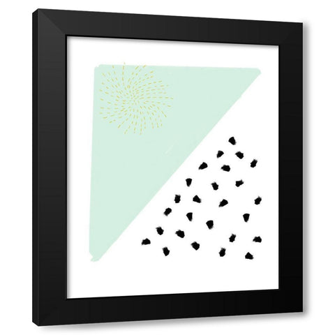 Mint and Gold Abstract Black Modern Wood Framed Art Print with Double Matting by Straatsma, Leah