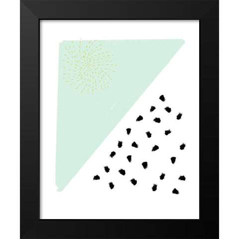 Mint and Gold Abstract Black Modern Wood Framed Art Print by Straatsma, Leah