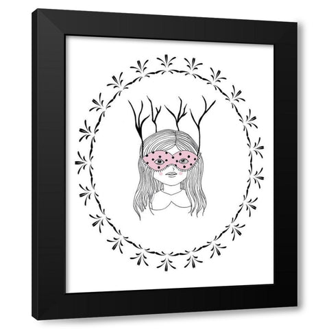 Woodland Girl Art Black Modern Wood Framed Art Print by Straatsma, Leah