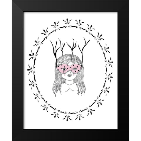 Woodland Girl Art Black Modern Wood Framed Art Print by Straatsma, Leah