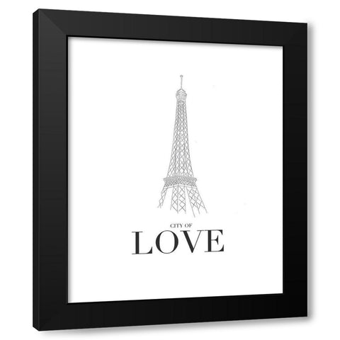 City Of Love Black Modern Wood Framed Art Print by Straatsma, Leah