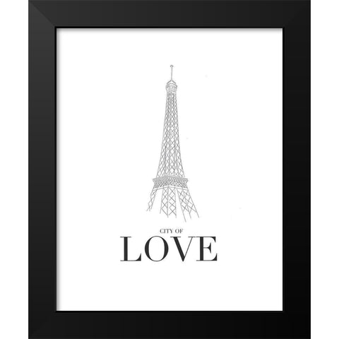 City Of Love Black Modern Wood Framed Art Print by Straatsma, Leah