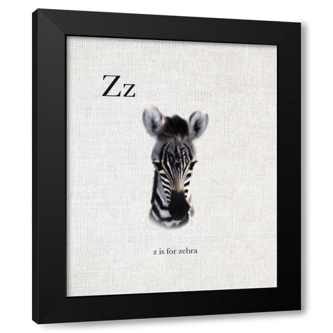 Z is for Zebra Black Modern Wood Framed Art Print by Straatsma, Leah