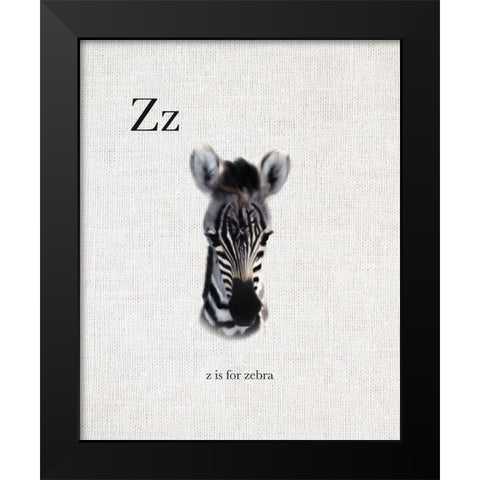 Z is for Zebra Black Modern Wood Framed Art Print by Straatsma, Leah