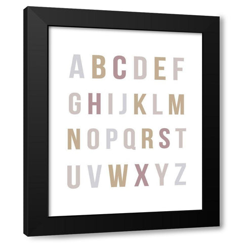 Rainbow Alphabet Black Modern Wood Framed Art Print by Straatsma, Leah