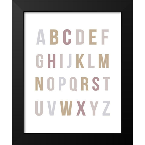 Rainbow Alphabet Black Modern Wood Framed Art Print by Straatsma, Leah