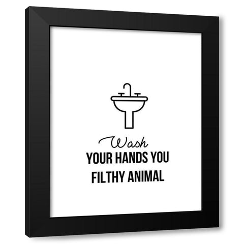 Wash Hands An Black Modern Wood Framed Art Print with Double Matting by Straatsma, Leah