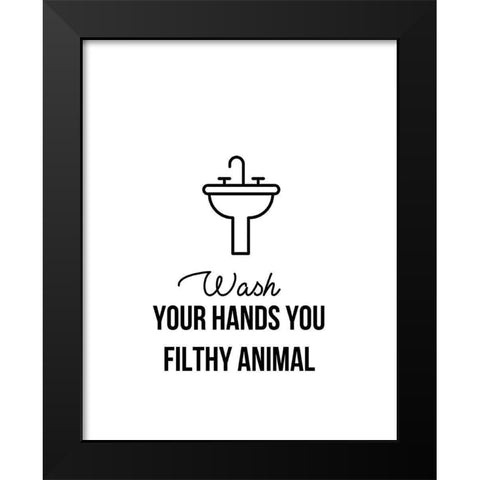 Wash Hands An Black Modern Wood Framed Art Print by Straatsma, Leah