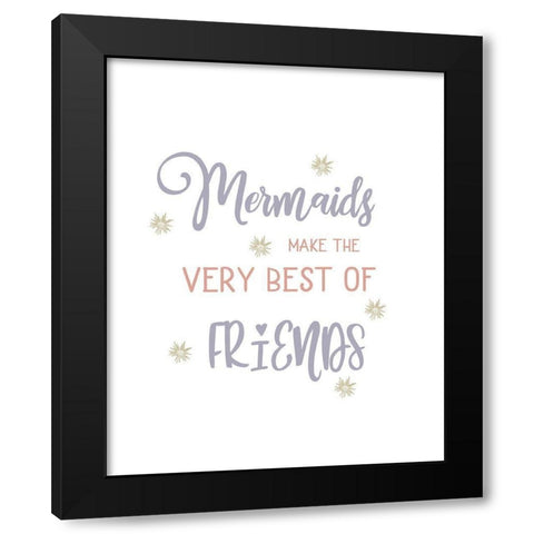 Mermaids Best Friends Black Modern Wood Framed Art Print by Straatsma, Leah
