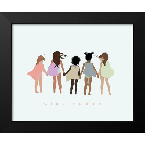 Girl Power with Capes Black Modern Wood Framed Art Print by Straatsma, Leah
