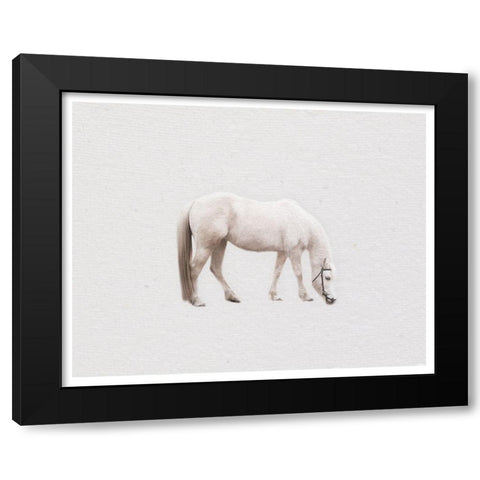 Horse Minimal Black Modern Wood Framed Art Print with Double Matting by Straatsma, Leah