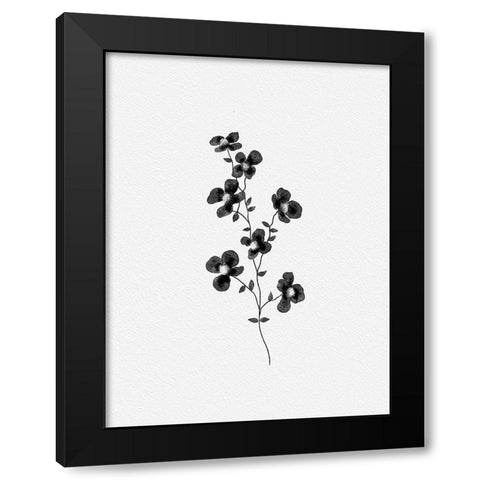 Black Watercolor Florals Black Modern Wood Framed Art Print with Double Matting by Straatsma, Leah