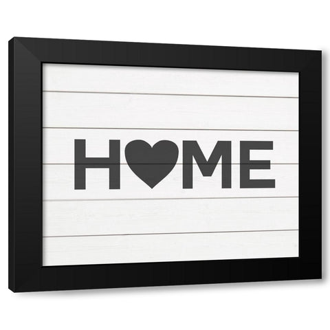 Home Shiplap Black Modern Wood Framed Art Print by Straatsma, Leah