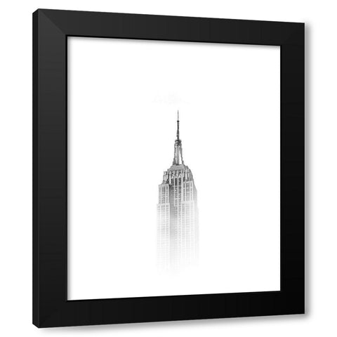 NYC Fog Black Modern Wood Framed Art Print with Double Matting by Straatsma, Leah
