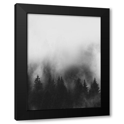 Trees and Smoke Black Modern Wood Framed Art Print with Double Matting by Straatsma, Leah