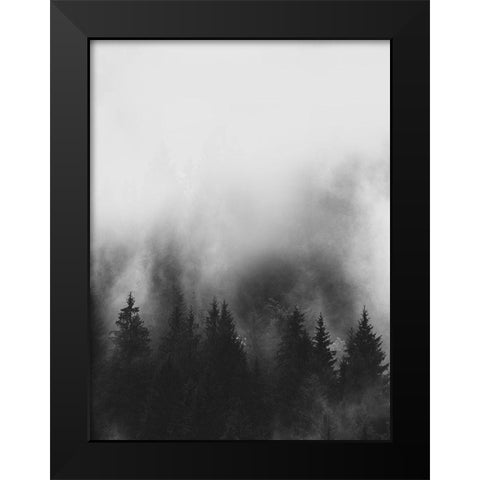 Trees and Smoke Black Modern Wood Framed Art Print by Straatsma, Leah