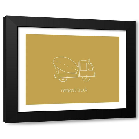 Cement Truck Mustard Black Modern Wood Framed Art Print with Double Matting by Straatsma, Leah