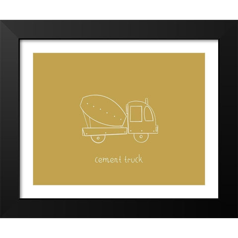 Cement Truck Mustard Black Modern Wood Framed Art Print by Straatsma, Leah