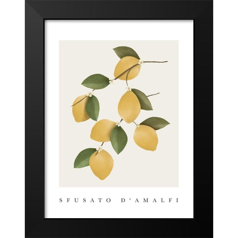Amalfi Lemons Black Modern Wood Framed Art Print by Straatsma, Leah