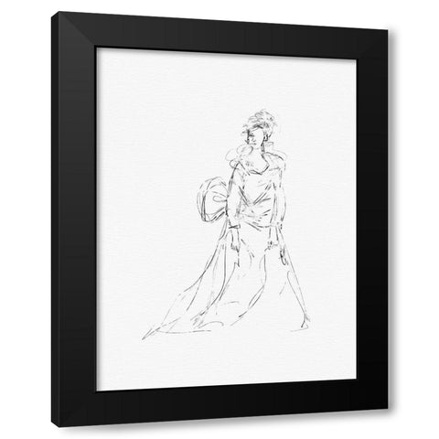 Victorian Lady With Bow Black Modern Wood Framed Art Print by Straatsma, Leah
