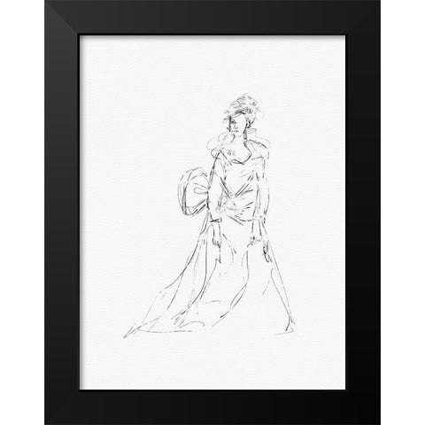 Victorian Lady With Bow Black Modern Wood Framed Art Print by Straatsma, Leah