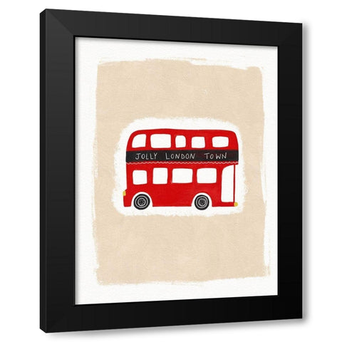 Jolly London Town Black Modern Wood Framed Art Print by Straatsma, Leah