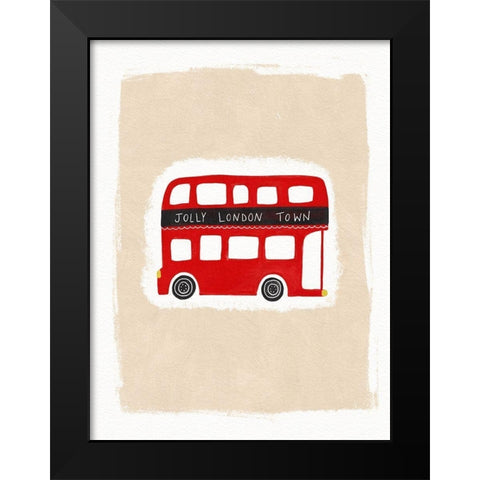 Jolly London Town Black Modern Wood Framed Art Print by Straatsma, Leah