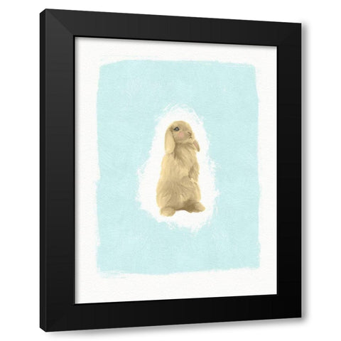 Fluffy Bunny Black Modern Wood Framed Art Print by Straatsma, Leah