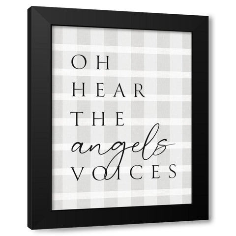 Oh Hear Plaid Black Modern Wood Framed Art Print with Double Matting by Straatsma, Leah