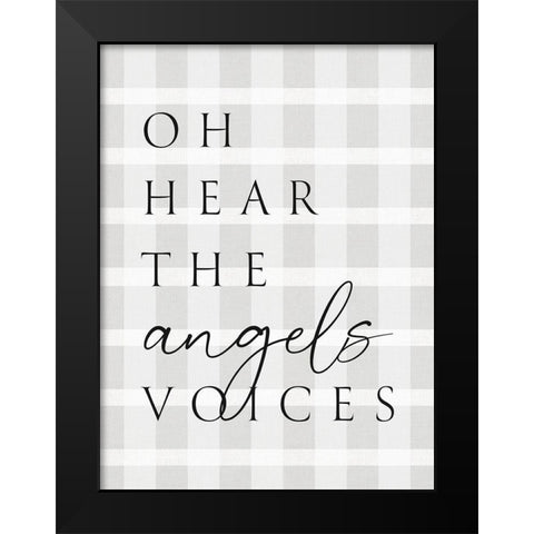 Oh Hear Plaid Black Modern Wood Framed Art Print by Straatsma, Leah