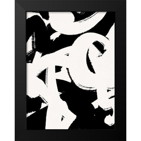 Confusion Black Modern Wood Framed Art Print by Straatsma, Leah