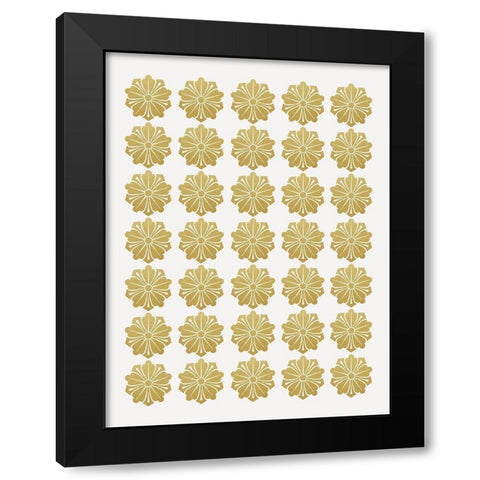 Gilded Flowers Black Modern Wood Framed Art Print by Straatsma, Leah