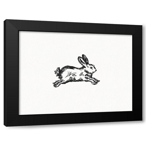 Fluffy Baby Hare Black Modern Wood Framed Art Print by Straatsma, Leah