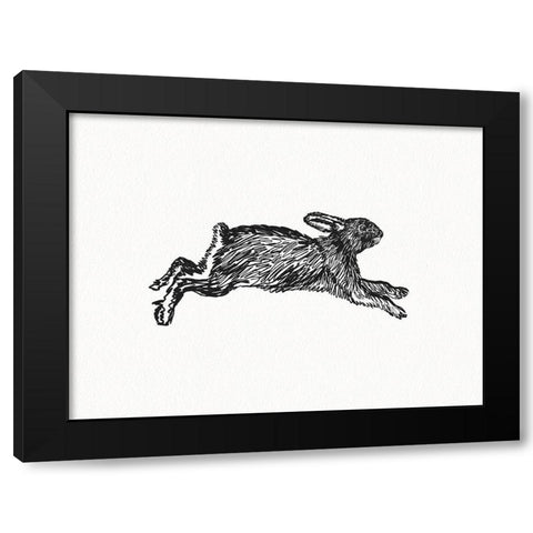 Inky Hare Black Modern Wood Framed Art Print by Straatsma, Leah