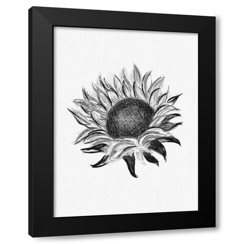 Sunflower Black Modern Wood Framed Art Print by Straatsma, Leah