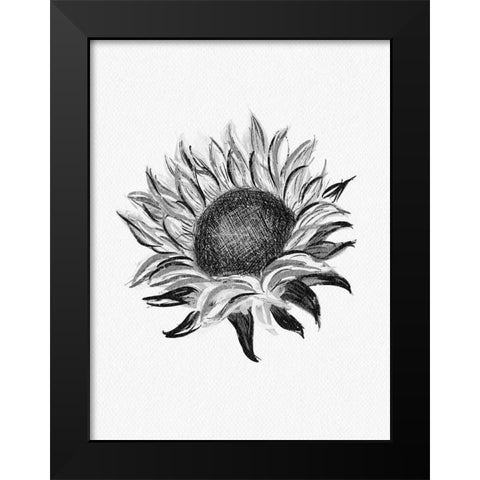 Sunflower Black Modern Wood Framed Art Print by Straatsma, Leah
