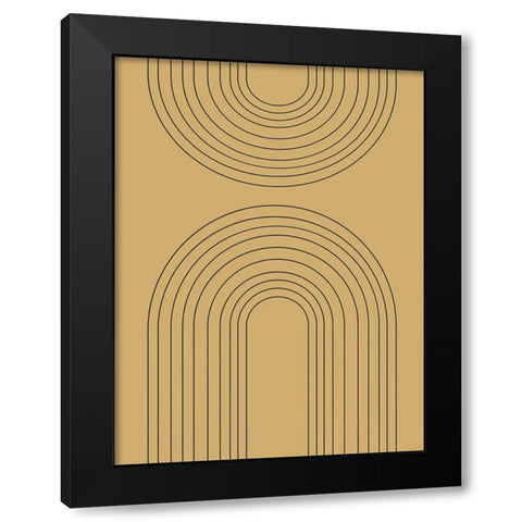 Abstract Rainbow Ochre Black Modern Wood Framed Art Print by Straatsma, Leah