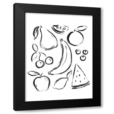 Neutral Fruits Black Modern Wood Framed Art Print with Double Matting by Straatsma, Leah
