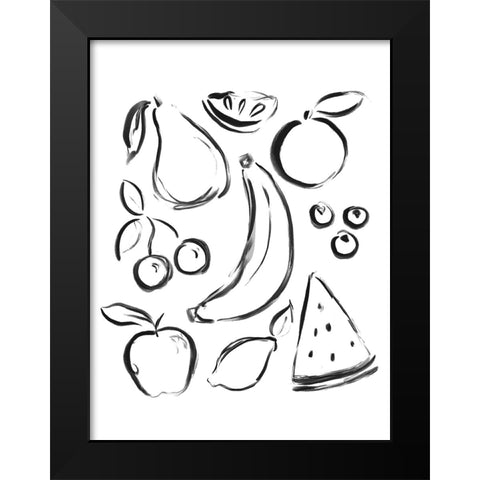 Neutral Fruits Black Modern Wood Framed Art Print by Straatsma, Leah