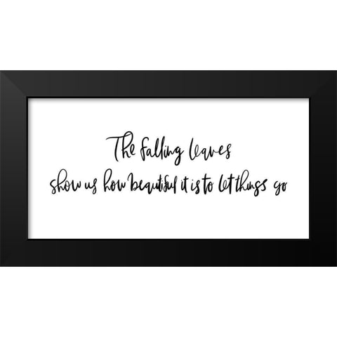 The Falling Leaves Black Modern Wood Framed Art Print by Straatsma, Leah