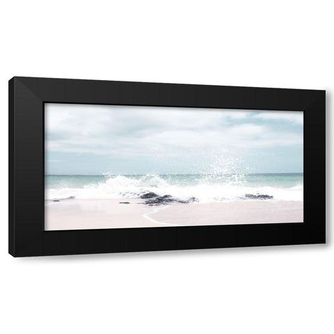 Splash Waves Black Modern Wood Framed Art Print with Double Matting by Straatsma, Leah
