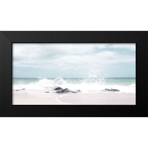 Splash Waves Black Modern Wood Framed Art Print by Straatsma, Leah