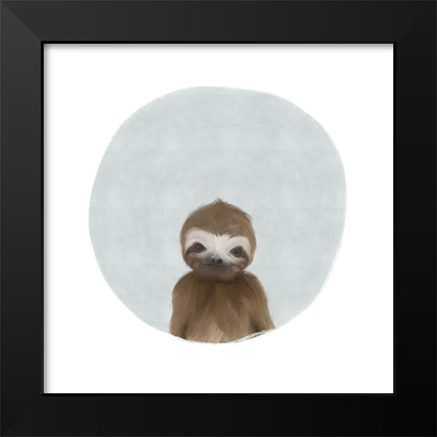 Baby Sloth Gray Black Modern Wood Framed Art Print by Straatsma, Leah