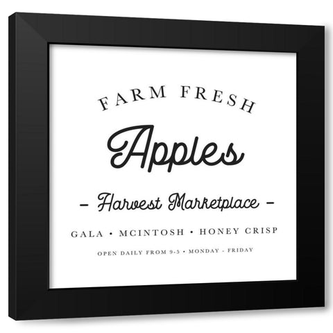 Farm Fresh Apples Black Modern Wood Framed Art Print with Double Matting by Straatsma, Leah