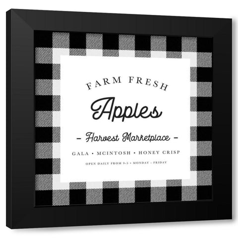 Farm Fresh Apples Buffalo Check Black Modern Wood Framed Art Print by Straatsma, Leah