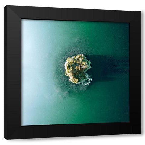 Isolation Island Black Modern Wood Framed Art Print with Double Matting by Straatsma, Leah