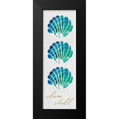 Clam Shell Panel Black Modern Wood Framed Art Print by Hogan, Melody